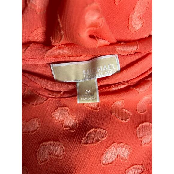 Michael Kors Medium Orange Short Sleeve Top Flutter Sleeve - Picture 5 of 5